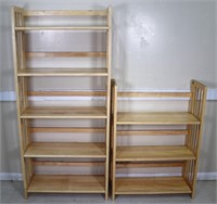 (2) Wooden Folding Bookshelves