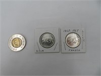 2 x 0.25$ Canada 1867-1967 silver, non circulés