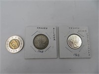 2 x 0.25$ Canada 1968 silver