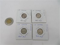 4 x 0.10$ Canada 1867-1967 silver