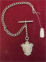 Antique Victorian Silver Pocket Watch Chain
