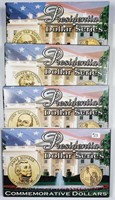 4 different  2008 P-D-S Presidential Dollar sets