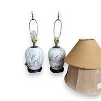 Pair of Oriental Porcelain Table Lamps