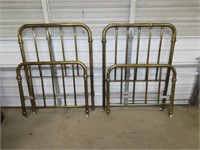 2 Antique Brass Twin Beds
