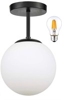 ($145) Globe Pendant Light Fixture Globe Semi