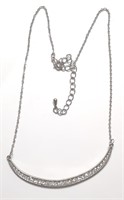 SILVER TONE W/CLEAR STONES NECKLACE