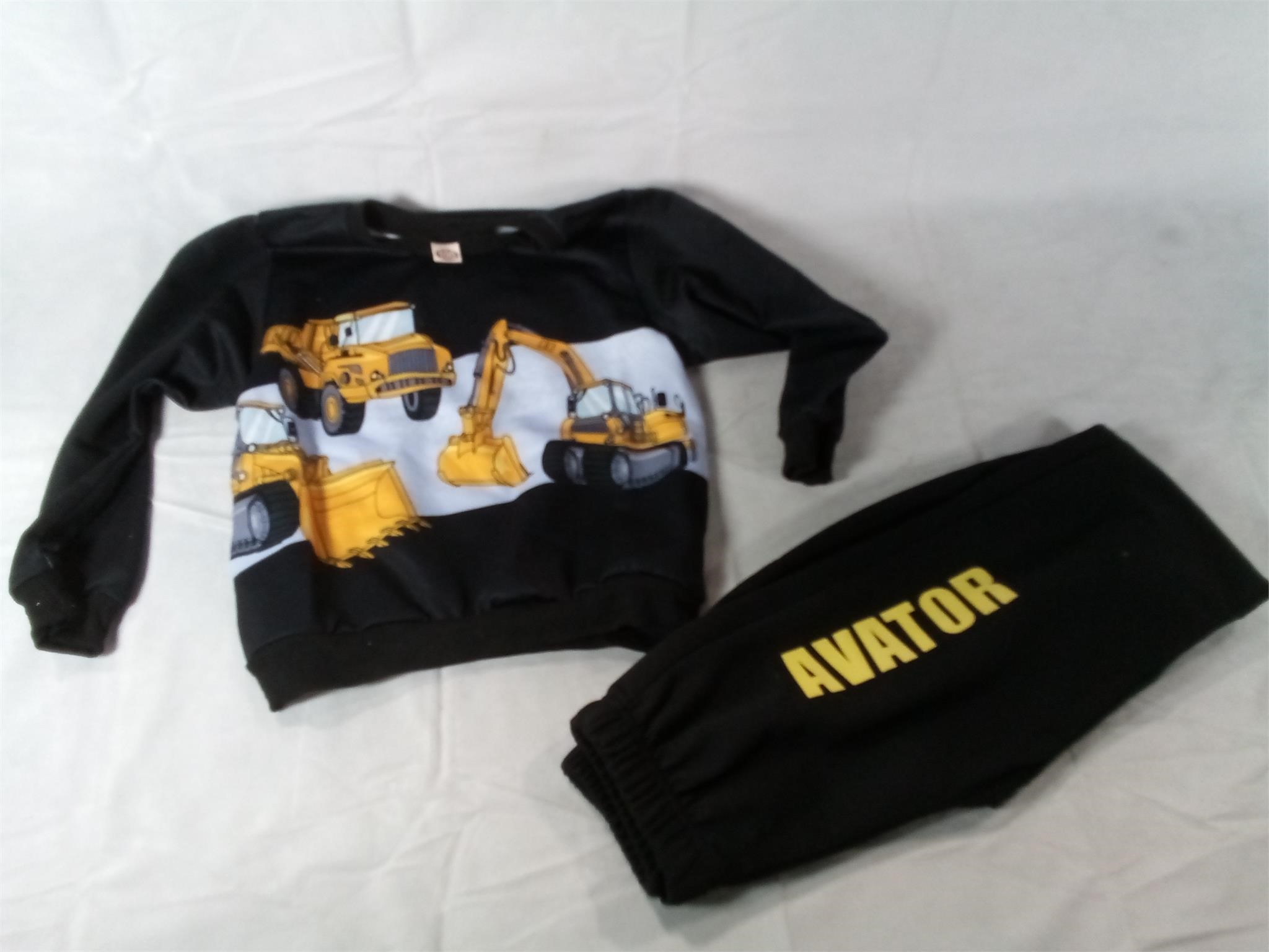 Kid's Boy's Excavator Pattern Outfit Sweatshirt &