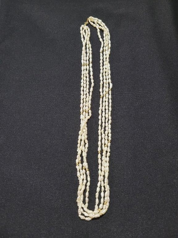 STRING OF TENNESSEE PEARLS W/14K GOLD CLASP
