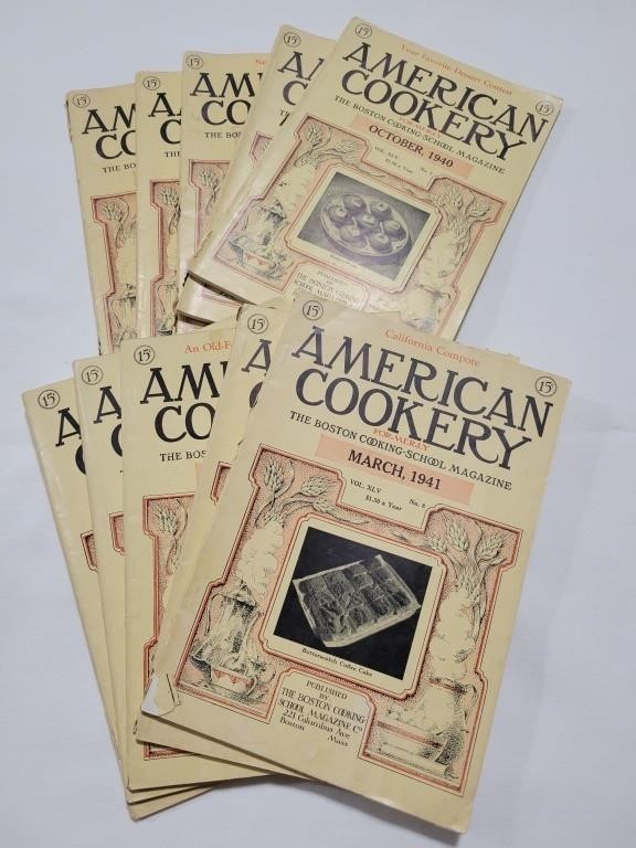 10 ISSUES OF AMERICAN COOKERY MAGAZINE -
