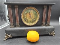 Vintage Ornate Mantle Clock w/Lions and Claw Feet