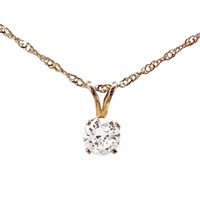 1/2 Carat Diamond Solitaire Pendant Necklace 14k