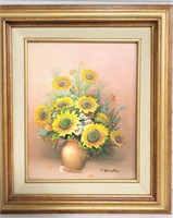 C. BENOLT OIL PAINTING APPROX. 8X10 - SUNFLOWERS