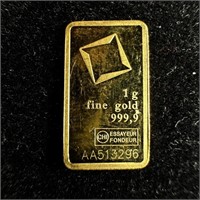 1 gram Gold Bar - Valcambi