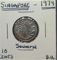 Uncirculated 1974 Singapore coin