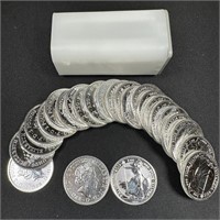 Tube of (25) 1 oz Silver Britannia Coins