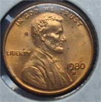 Uncirculated 1980D Lincoln penny