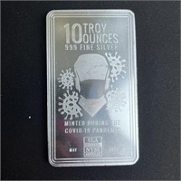 10 oz Fine Silver Bar - Covid-19