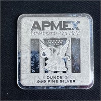 1 oz Fine Silver Bar - APMEX Square Series