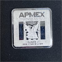 1 oz Fine Silver Bar - APMEX Square Series