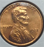 Uncirculated 1981 Lincoln penny