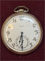 Elgin Antique 10K Gold Plated Pocket Watch