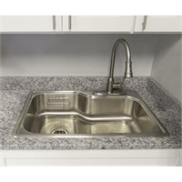 33-inch Stainless Steel Single Bowl Drop-in Sink