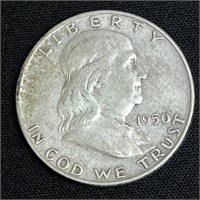 1950-D Franklin Silver Half Dollar