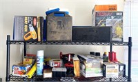 TWO SHELVES FULL OF TOOLS, HARWARE AND MORE!