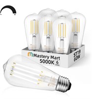 6 PCS VINTAGE EDISON LIGHT BULB LED 5000K