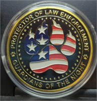 Canine law enforcement challenge coin