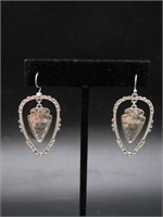 ARROWHEAD EARRINGS ROCK STONE LAPIDARY SPECIMEN