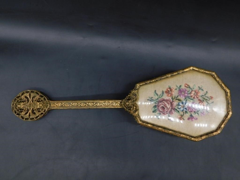 ENGLISH INTRICATE HAND MIRROR VINTAGE ANTIQUE