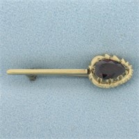 Vintage Garnet Pin in 14k Yellow Gold