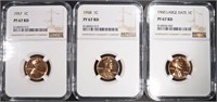 1957,1958,1960 (LG DATE) LINCOLN CENTS NGC PF67 RD