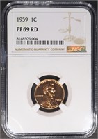 1959 LINCOLN CENT NGC PF69 RD