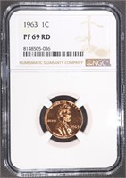 1963 LINCOLN CENT NGC PF69 RD