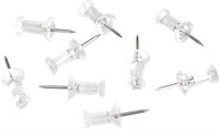 Amazon Basics Push Pins, Clear Plastic Head, Steel