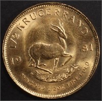 1981 1/2 OZ GOLD KRUGERRAND