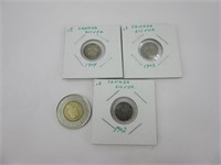 3 x 0.05$ Canada 1902-03-04 silver