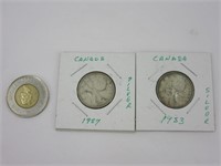 2 x 0.25$ Canada 1953-57 silver