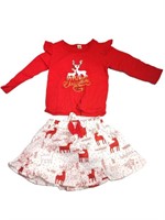 Toddler Girl Kids Outfit Long Sleeves Tops + Skirt