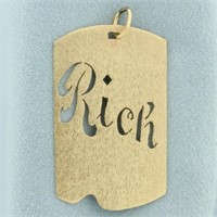 Name Rich Pendant in 14k Yellow Gold