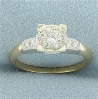 Vintage Diamond Illusion Set Engagement Ring in 14