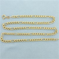 18 Inch Figaro Link Chain Necklace in 18k Yellow G