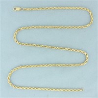 20 Inch Diamond Cut Rope Link Chain Necklace in 14