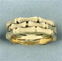 Bamboo Design Band Ring in 14k Yellow Gold