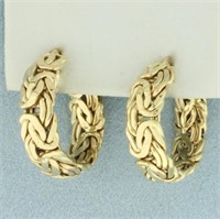 Byzantine Hoop Earrings in 14k Yellow Gold