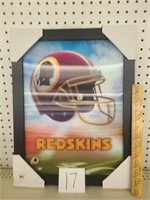 NFL 3D Framed Red Skins Helmet scene.