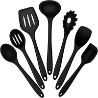 E-far Silicone Utensils Set  7-Piece  Black