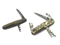 Antique Multi-Use Pocket Knives w/Corkscrews